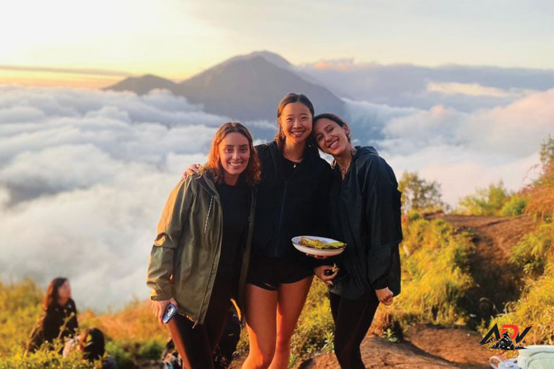 Mount Batur sunrise above the clouds